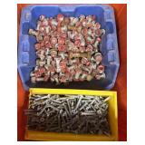 Large Tote full of Large Nuts, Bolts, Screws