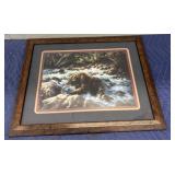Framed Bear in Stream Print Lee K. Parkinson