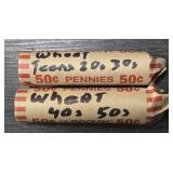 (2) Rolls of Wheat Pennies #1