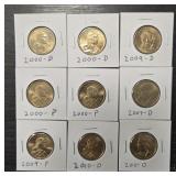 (9) U.S. Gold Plated Dollars