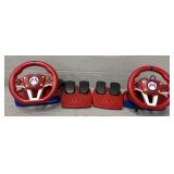 (2) MarioKart Steering Wheels & Pedals