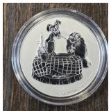 One Ounce Silver Round: Lady & the Tramp