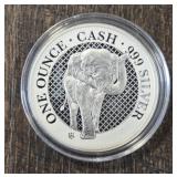 One Ounce Silver Round: Elephant