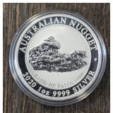 One Ounce Silver Round: Australian Nugget