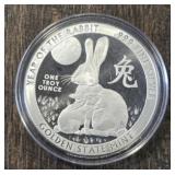 One Ounce Silver Round: Year of the Rabbit