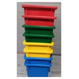 (8) Colored Storage Containers