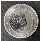 One Ounce Silver Round: Bison