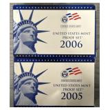 (2) 2005 & 2006 U.S. Mint Proof Sets
