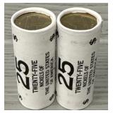 (2) Rolls of Uncirculated Jefferson Nickels 2006-D