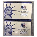 (2) 1999 & 2000 U.S. Mint Proof Sets