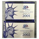 (2) 2001 & 2002 U.S. Mint Proof Sets