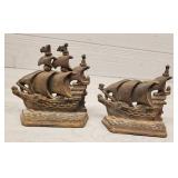 Vintage Iron Ship Bookends