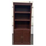 Wooden Shelved Bookcase w/ Lower Cabinet #2