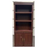 Wooden Shelved Bookcase w/ Lower Cabinet #1