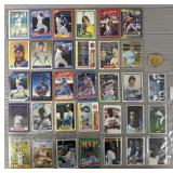 (33) Baseball Cards in Plastic Sleeves & (1) Coin