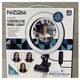 Nizoni 3-Mode USB Selfie Ring Light w/ Controller