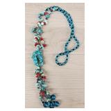 Turquoise & Coral & Blue Crystal Like Necklaces