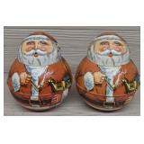 (2) Collectable Antique Santa Tins
