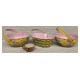 (3) Vintage Tin Baskets & Tea Cup