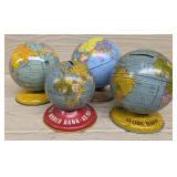 (4) Globe Coin Banks #2