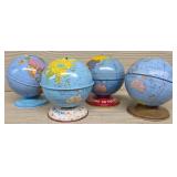 (4) Globe Coin Banks #1