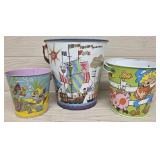 (3) Tin Buckets