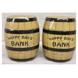 (2) 'Happy Days' Barrel Banks #2