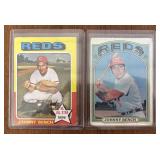(2) 1972 & 75 Topps Johnny Bench Baseball Cards