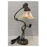 Tiffany Style Bird on Branch Lamp w/ Glass Shade