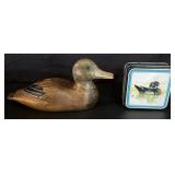Collectible Wooden Duck Decoy & Coaster Set