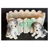 Resin Picket Fence & Dogs Planter