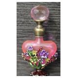Glass Heart Shaped Perfume Bottle