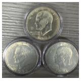 (3) 1971 Eisenhower Dollar Coins