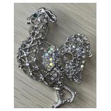 Rhinestone French Rooster Brooch