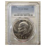 1974 Eisenhower Dollar: PCGS MS65