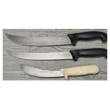 (3) Curved Kitchen Knives