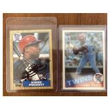 (2) Kirby Puckett Rookie & Autographed Cards