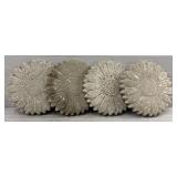 (4) Heavy Concrete Flower Stepping Stones