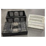 (5) Plastic Collapsible Folding Crates