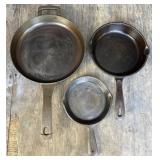 (3) Cast Iron Skillets