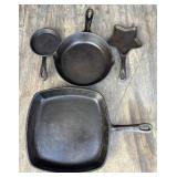 (4) Cast Iron Skillets