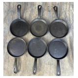 (6) Mini Cast Iron Skillets
