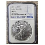 2017 Early Release Silver Eagle: NGC MS70