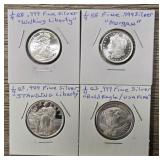 (4) ï¿½-Ounce Silver Rounds