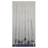 (6) Fishing Poles w/ Reels #1