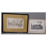 (2) Vintage Prints In Frames