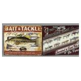 (2) Fishing Bait Metal Signs