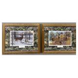 (2) Framed Hunting Prints