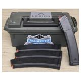 (4) 35 Round 9mm Magazines w/ Ammo Box