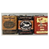 (3) Vintage Motor Oil Cans